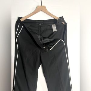 Black side button pants with metal latches from Banana Republic